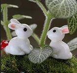 Chocozone Pack of 18 Cute Rabbit Miniatures Garden Decoration Items Garden Decor - 2.5cm