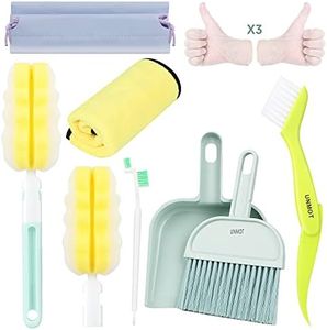 UNMOT Mini Broom and Dustpan Set Cages Cleaning Supplies for Rabbits/SugarGliders/Guinea Pig/Hamsters/Cats/Ferret/Birds Hedgehogs/Reptile/Parrot for Small Animals Pet Playpen Bedding