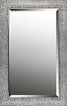 Mirrorize Canada Hexagon Pattern Silver Finish Beveled Wall Mirror | Vanity,Hallway,Bathroom, Bedroom | 21.25X33.25|Bronze Silver| Rectangle| Medium Bevelled Mirror