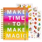 ban.do Daily Planner 2023-2024, Medium Weekly Planner Dated August 2023 - December 2024, Hardcover Self Care Journal, Spiral Planner with Monthly Calendar, Stickers, & Pockets, Make Time to Make Magic