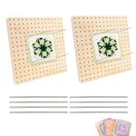 10PCS Granny Square Blocking Board, Blocking Board for Crochet, 2 Fixed Boards+8 Needles, Crochet Square Blocking Boards with Pins, Knitting Blocking Board Set for Crocheting Projects