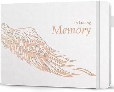 Legend Funeral Guest Book – Sign in Book for Memorial & Funeral Services – Celebration of Life Guest Book – 600 Guest Entries, Pocket for Notes & Cards, Vegan Leather Hardcover, 10x7” (White)