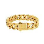 KRKC&CO 8mm/10mm/12mm/14mm Cuban Link Curb Bracelet for Men, 18K Gold/White Gold Miami Mens Bracelets, Durable Urban Street-wear Hip Hop Bracelet for Men 7/7.5/8/8.5/9 Inches