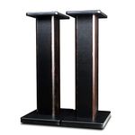 BQKOZFIN Wood Speaker Stand, Set of 2, 90 cm High, 50 kg Load Capacity, Suitable for Shelf Speakers, HiFi and Home Cinema Surround Sound