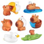 BlingABC 10Pcs Mini Capybara Figures Cake Toppers,Miniature Cute Capybara Fairy Fairy Garden Decoration for Kids Birthday Baby Shower Party Cake Dollhouse Desktop