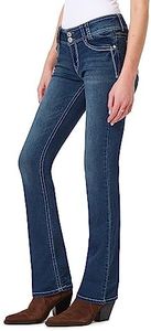 WallFlower Women's InstaStretch Luscious Curvy Bootcut Jeans, Chrystie, 7 Long