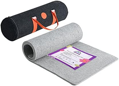 Rdutuok 60 x 22 inches Wool Pressing Mat for Quilting Large Size New Zealand Wool Mat with Scissors, Tape,Felt Storage Case,Iron Rest pad and 40Pcs Sewing Pins