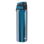 Ion8 Steel Water Bottle, 600ml, Leak Proof, One-Finger Open, Dishwasher Safe, Hygienic Flip Cover, Fits Cup Holders, Spill-free On-The-Go, Carry Handle, Durable, Blue