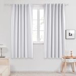 Deconovo Solid Back Tab Curtains Blackout Curtains Thermal Insulated Drapes and Curtains Room Darkening Curtains for Windows 52Wx63L Inch Light Silver Grey 2 Panels