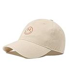 Cioatin Women Cute Basic Solid Baseball Cap Vintage Distress Cotton Low Profile Dad Hat Adjustable Sports Hat Outdoor, Beige, One Size