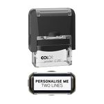 Custom Stamp with Black Ink Personalised Self-Inking Business Address Rubber - 38 x 14mm (2 Line)