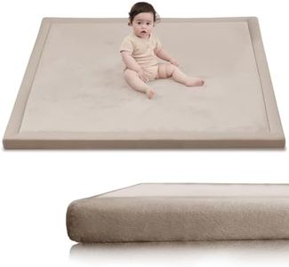 Huloo Sleep Baby Play Mat for Floor, 1.3" Thick Elasti-Foam 50x50 Playpen Mat for Toddlers Infant kids,Water-Repellent Soft Coral Velvet for Tummy Time, Non-Slip Backing for Crawling,Tatami Style