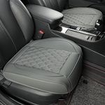 Vankerful 2 Pack Leather Front Car Seat Covers,Bottom Seat Covers for Cars,Driver Car Seat Cushion Cover,Luxury Seat Protectors,Waterproof,Anti-Slip,Full Wrap,for Most Vehicles,Sedan,Truck,SUV(Grey)