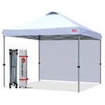 MasterCanopy Durable Ez Pop-up Gazebo Tent with 1 Sidewall(2.5x2.5M,White)