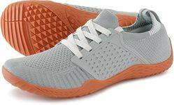 WHITIN Men's Barefoot Trail Running Shoes Minimalist Wide Width Size 8.5 Gym Workout Fitness Zero Drop Walking Road Minimus Hiking Rock Grey 41