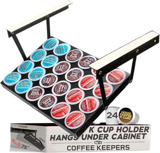 Coffee Keepers Under Cabinet Coffee Pod Holder - Storage Organizer for K-Cup® packs - Discreet Design - Holds 24 Single Coffee Pods - Easy, No-Drill Install - For Home, RV, & Boat Storage
