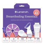Lansinoh Breastfeeding Essentials for Nursing Moms: Nipple Cream, 48 Nursing Pads, 25 Breastmilk Storage Bags, 2 Hot & Cold Breast Therapy Packs, Silicone Breast Pump, 77 Pieces