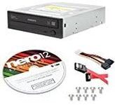 Samsung SH-224DB/BEBE-KIT 24x Internal CD DVD±R/RW Dual Layer Disc Burner Drive Writer + Nero 12 Essentials + Sata Cable Kit