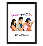 good hope "KUCH KUCH HOTA HAI Movies Minimal Art Framed Poster (Multicolour, 10 Inch X 13 Inch)