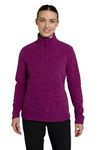 Mountain Warehouse Snowdon Womens Fleece Top - Warm Pullover, Lightweight Sweater, Half Zip, Breathable Ladies Tee, Quick Drying - For Autumn Winter, Walking, Travelling Grape Women's Size 14