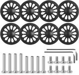 Volein 8 Pcs Suitcase Replacement Wheels, 50x11mm Wear Resistant Luggage Wheels Replacement with Bearings Castors Repair Kit for Suitcase Double Wheels(Black-V6)