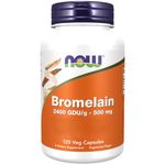 Now Foods, Bromelain, 2.400GDU/g, 500mg, 120 Vegan Capsules, Lab-Tested, Soy Free, Gluten Free, Vegetarian