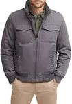 Dockers Men's Quilted Lined Flight Bomber Jacket, Grey, Large