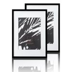 VUVUZULA A2 Frame Black Picture Frames A2 Black Frame A2 Photo Poster Frame with A3 Mount Set of 2 with Perspex Glass