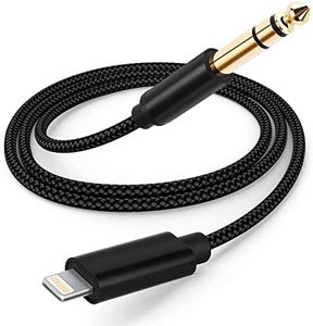 WLTASUY 6.35mm 1/4 inch TRS Audio Stereo Cable for i-Phone, 6.35mm Male 1/4 inch Aux Audio Jack Adapter Cord for i-Phone 11/X/XS/XR/8/7/i-Pad/i-Pod, Amplifier, Speaker, Headphone, Mixing Console 3.3FT