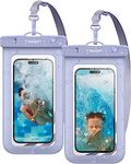 Spigen Aqua Shield Waterproof Cover Case A601, IPX8 Waterproof Phone Case for iPhone 15 Pro Max and More, Samsung Galaxy S24 Ultra, Pixel 7a and up to 8.2inch - Aqua Blue(2 Pack)