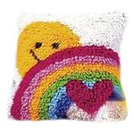 DIY Cushion Carpet Mat Latch Hook Rug Kits Cover Hand Craft Embroidery Pillowcase Crocheting Sewing Handmade Baby CaronYarn Kids Parents Gift