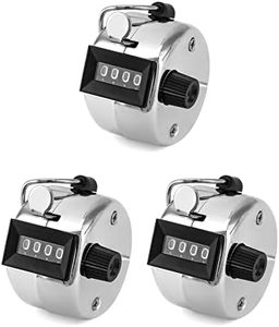 QWORK® 3 Pcs Metal Tally Counters, 4-Digit Hand Held Mechanical Clicker Counter Sport Stadium Coach Referees School Event, Count from 0 to 9999