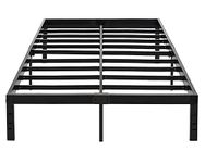 Queen Bed Frame 18 Inch Tall High Max 3500lbs Heavy Duty Sturdy Metal Steel Queen Size Platform No Box Spring Needed Black