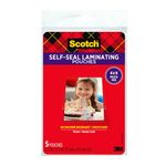 Scotch(R) Self-Sealing Laminating Pouches, Gloss Finish, 4 x 6 Inches (PL900G)