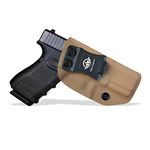 PoLe.Craft GL 19 Holster IWB Kydex Fit: GL 19 19X GL 23 GL 25 GL 32 GL 45 (Gen 3 4 5) CZ P10C Gun Holsters Inside Waistband Carry Concealed Holster GL Pistol Case (Tan, Right Hand Draw)