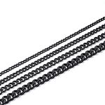 FindChic Black Chain Necklace for Men Hip Hop Rapper 5MM Curb Link Chains for Boys 18''