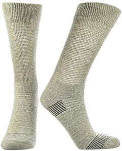 Doctor's Choice Diabetic Socks for Men, Neuropathy Socks for Men, Non-Binding, Aloe Infused Socks for Arthritis, Gout, Diabetics, 1 Pair, Beige, Large, Size 10-13