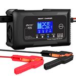 HTRC 25-Amp Smart Battery Charger,Lithium,LiFePO4,Lead-Acid AGM/Gel/SLA.. Car Battery Charger,Trickle Charger, Maintainer/deep Cycle Charger,12V/25A and 24V/13A,for Motorcy,Boat,Lawn Mower,Golf cart..