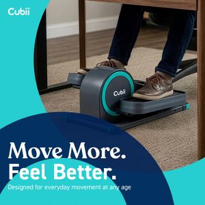 Cubii Go Under Desk Elliptical Trainer – Aqua, LCD Tracker, Adjustable Resistance