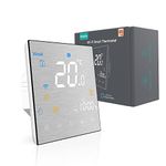 MoesGo WiFi Smart Thermostat for Electric Heating, Programmable 2.4GHz WiFi Temperature Controller Metal Brushed Panel, Netural Wire Required, Compatible with Tuya APP, Alexa and Google Home