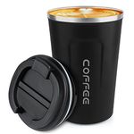 CS COSDDI Travel Mugs, 12oz Insulated Coffee Cup with Leakproof Lid - Reusable Coffee Cups Travel - Car Coffee Cup - Stainless Steel Thermal Mug for Hot and Cold Coffee Water and Tea