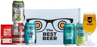 Brewdog Mixed Craft Beer Gift Pack Set with Branded Glass and Beer Snacks (5 x 330ml Cans) - Beer Gifts for Men and Women, Mum or Dad Birthday Sets for Men and Women, Beer Gift Set