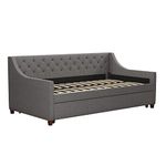 Novogratz Her Majesty Daybed and Trundle, Grey Linen