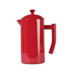 Frieling Double-Walled Stainless Steel French Press Coffee Maker - Red - 34 fl oz - Camping French Press Coffee Maker - Insulated French Press