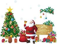 Santa Claus Christmas Tree Wall Decals Christmas New Year Peel and DIY Stickers Decoration for Home Office Nursery Decor