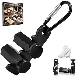 Stair Gauge Clamps for Framing Square, Adjustable Square Attachment for Layout and Circular Saw Cuts, Right Angle Cutting Guide (Black)