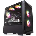 ionz PC Gaming - Desktop Computer, Intel i5-11400F, RTX 3050, 16GB RAM, 1TB SSD, 500W 80+ PSU, Windows Home, WiFi Black - G1