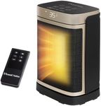 Russell Hobbs Space Heater in Black & Gold 1500W Silent Portable Oscillating Ceramic Electric Heater, Low Energy Digital Display, 4 Modes, 24hr Auto Timer, Overheat Protection, RHCH2001G