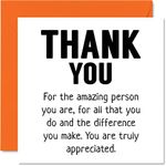 Thank You Cards - Amazon Person All You Do Truly Appreciated - Thankyou Cards for Him Her Men Women, Heartfelt Appreciation Card, 145mm x 145mm Thank You So Much Greeting Cards for Gifts