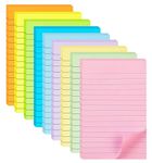 (9 Pack) Lined Sticky Notes, 4X6 in Post, 9 Pastel Colors Large Ruled Post Stickies Colorful Super Sticking Power Memo Pads Strong Adhesive, Sticky Notes with Lines for Home, Office